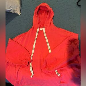 NWOT FREE PEOPLE Red Hoodie with Drawstring